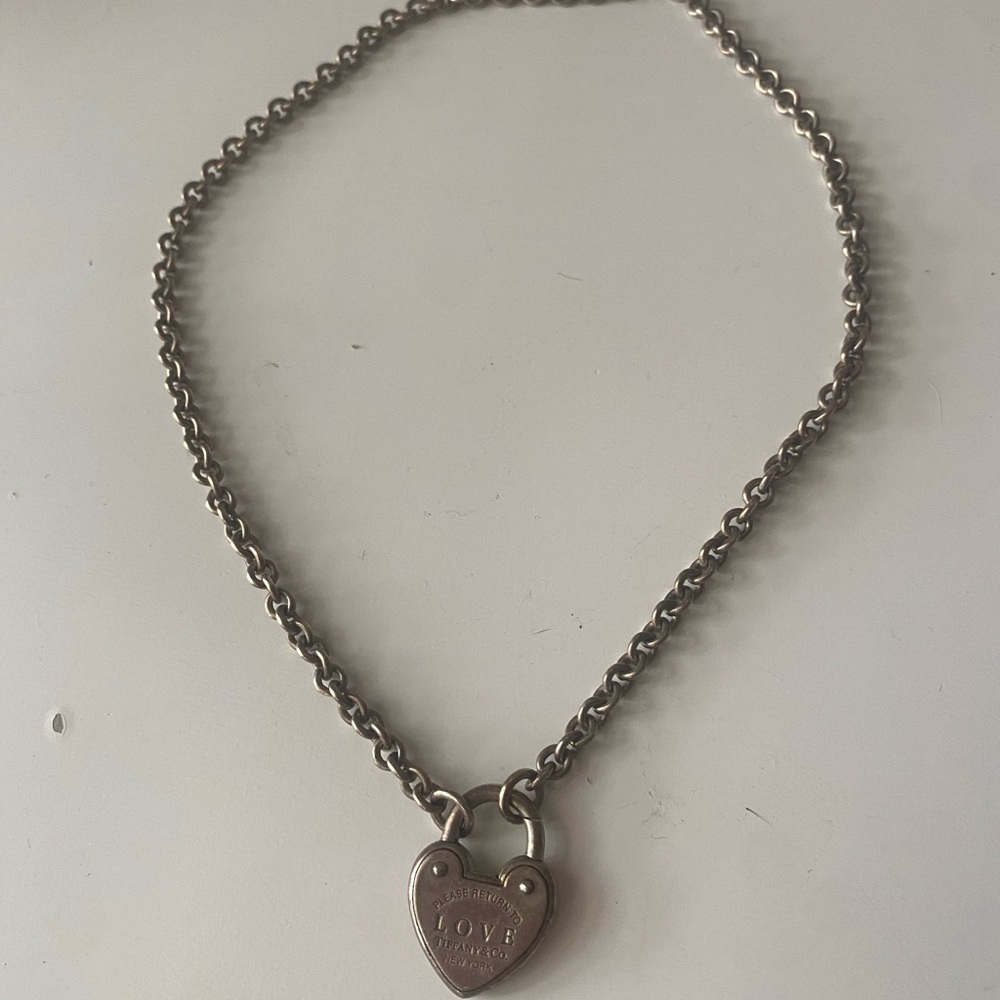 Tiffany dog tag chain necklace in Silver